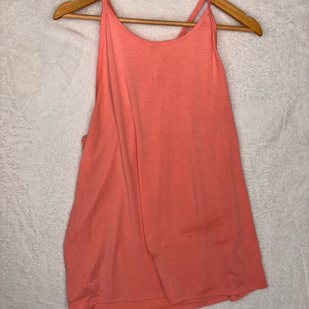 Athleta Coral Scoop Neck Tank Top gym fit workout modest trending Size XL